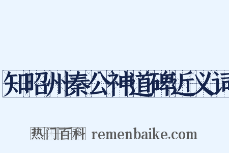 知昭州秦公神道碑近义词是什么意思的图片